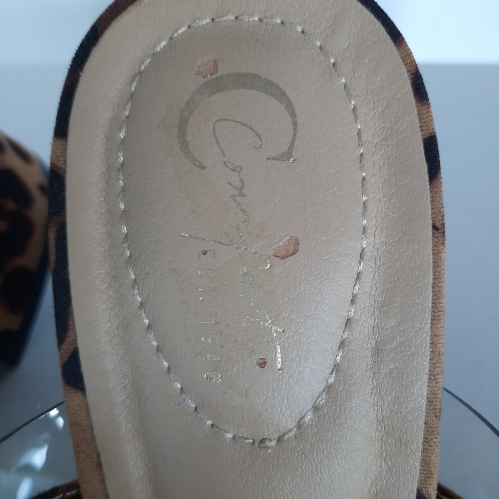 Lot Of 2 Cato C Comfort Sandals Sz 10 Leopard Slides Brown Black Kitten Heels - Picture 7 of 15